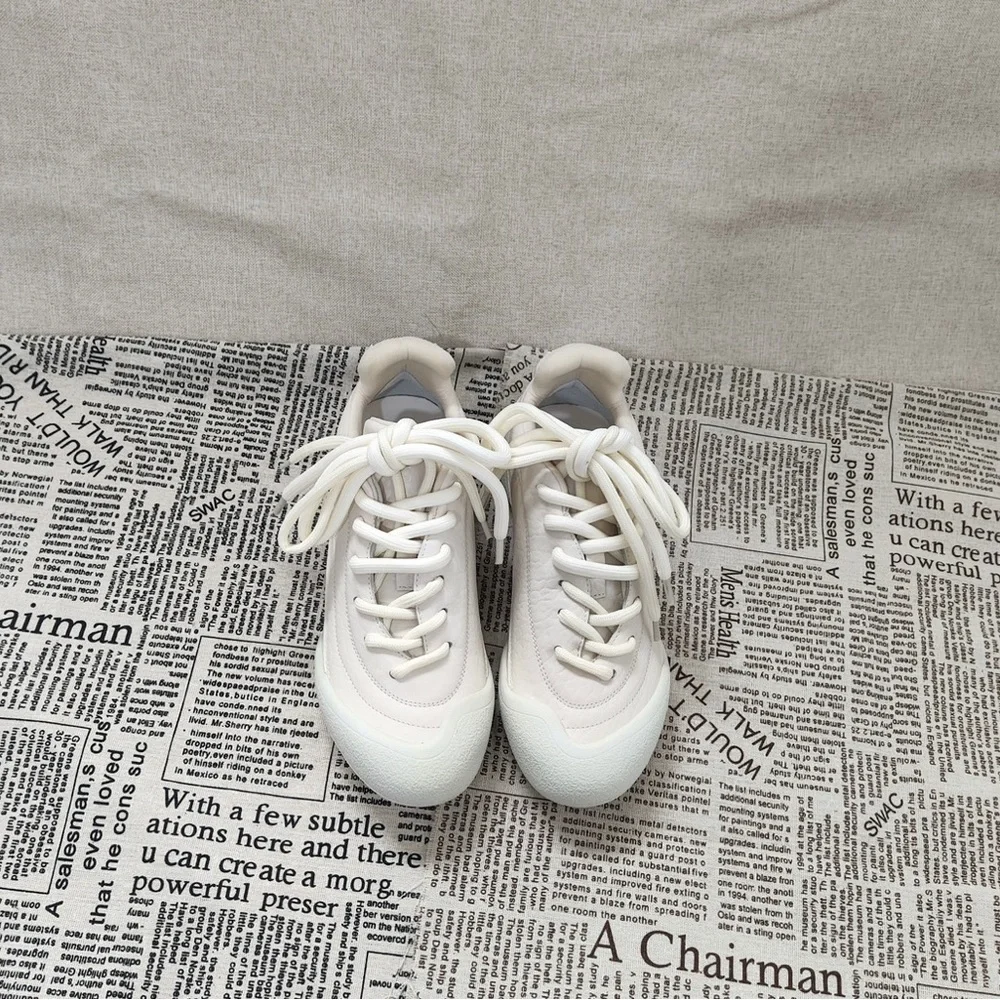 Alexander McQueen White and Cream Athletic Sneakers